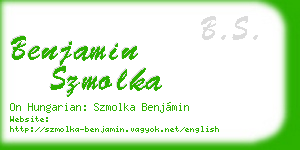 benjamin szmolka business card